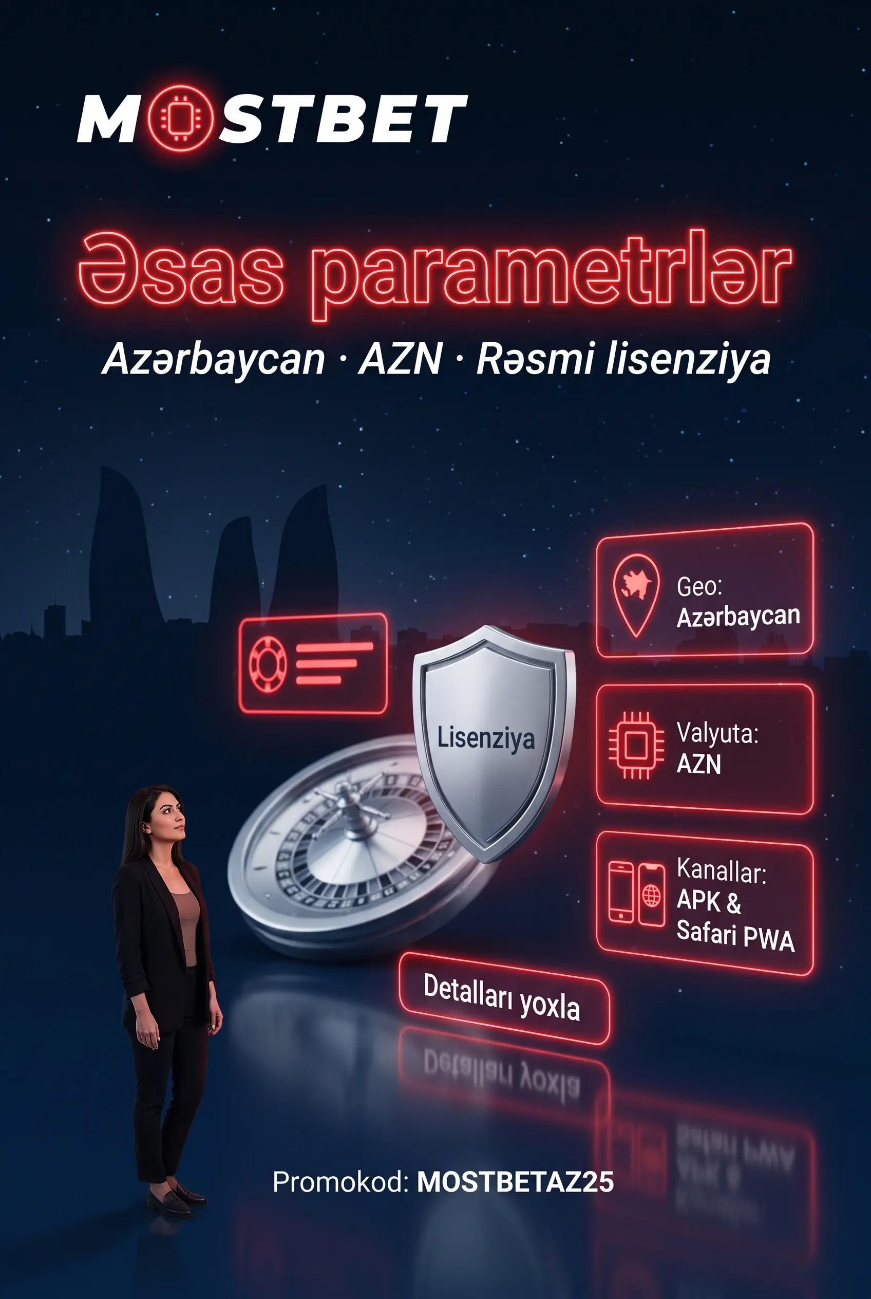 Mostbet yükləmə üçün əsas parametrlər cədvəli