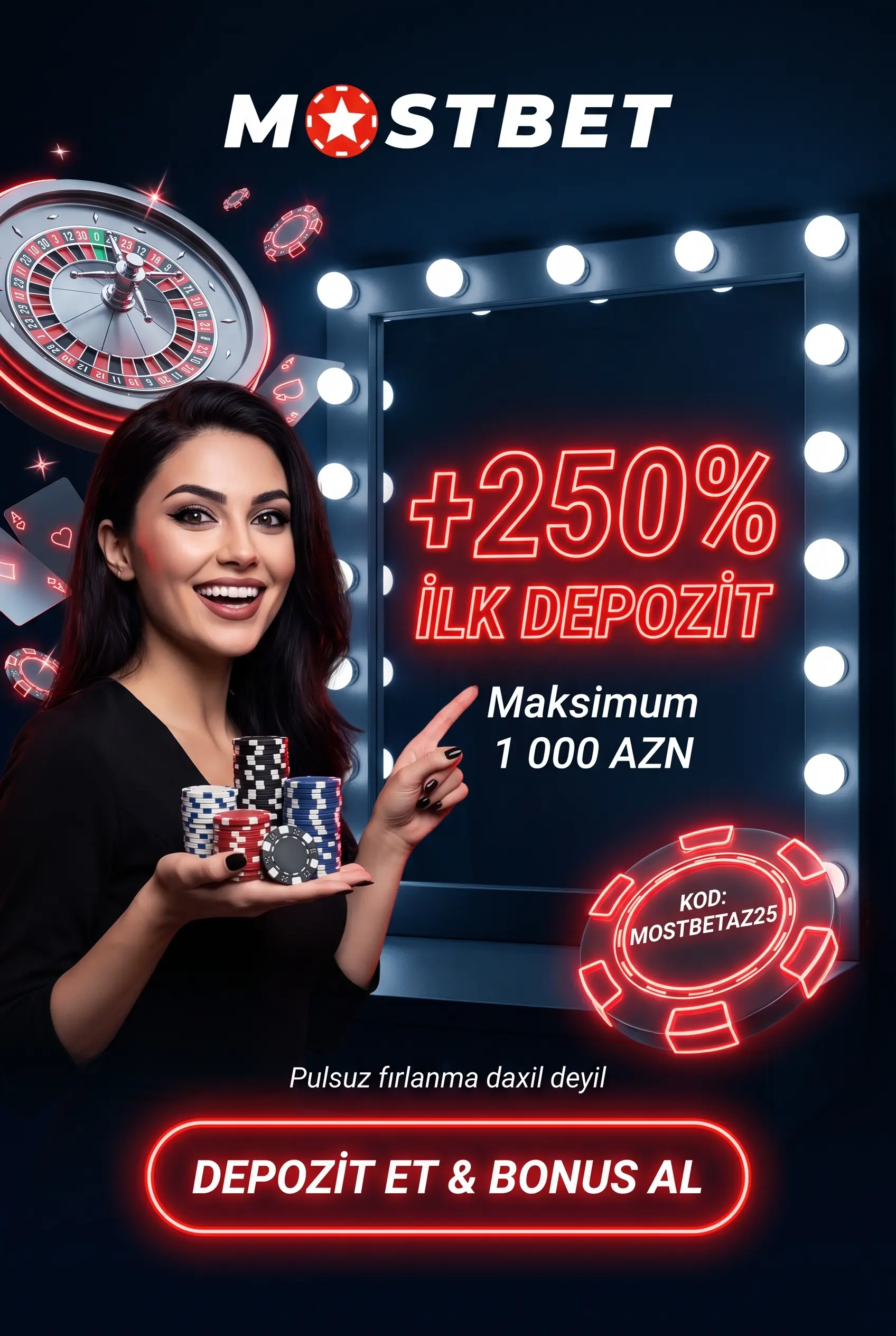 Xoş gəlmisiniz bonusu 250% 1 000 AZN